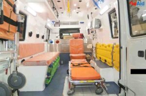 ICU ambulance for patient transfer with advanced life support equipment and trained paramedics in India